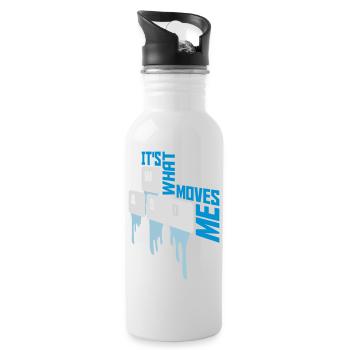 its what moves me - Trinkflasche mit integriertem Trinkhalm - Weiß - Rechts