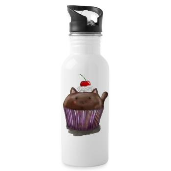 Cupcat - Trinkflasche mit integriertem Trinkhalm - Weiß - Rechts