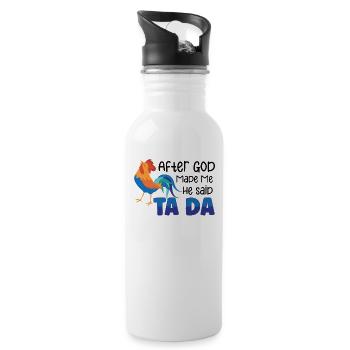 Chicken Farmer Gift Funny Chickens Country Farm - Water bottle with straw - white - Right