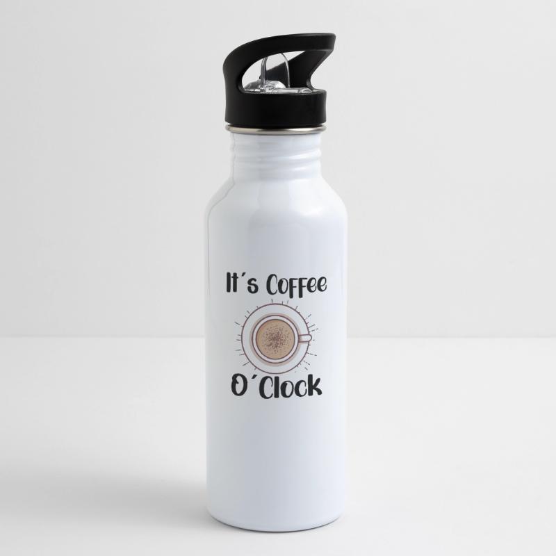 Coffee Lover Caffeine Molecule Java Latte Espresso Water bottle with straw