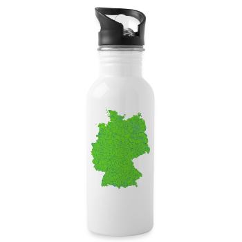 Karte der Flüsse in Deutschland - Trinkflasche mit integriertem Trinkhalm - Weiß - Rechts