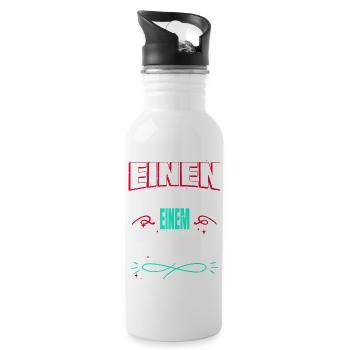 tier bester opa spaß geek alter mann doggie - Trinkflasche mit integriertem Trinkhalm - Weiß - Rechts