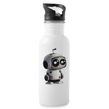 Mignon robot dessin animé style pixar - Gourde avec paille intégrée - blanc - Droite