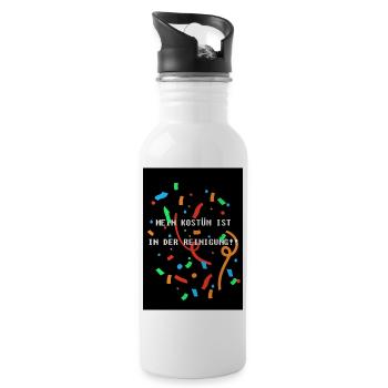 Lustige Karneval Kostüme & Fasching Shirts - Trinkflasche mit integriertem Trinkhalm - Weiß - Rechts