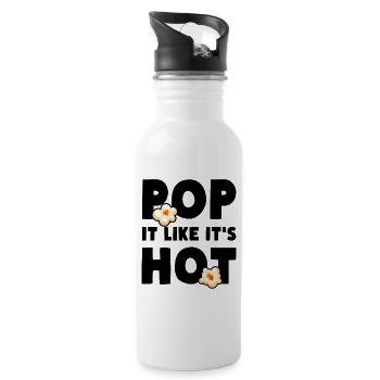 Popcorn Pop It Like It's Hot - Water bottle with straw - white - Right