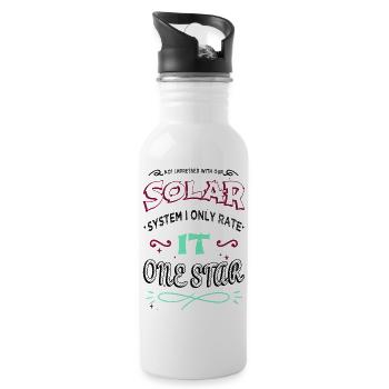 colors bday astronomy tshirt telescope funny quote - Water bottle with straw - white - Right