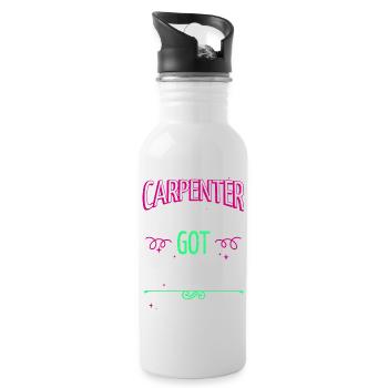 Gift Idea Funny Quote Sabrina Carpenter Tshirts - Water bottle with straw - white - Right