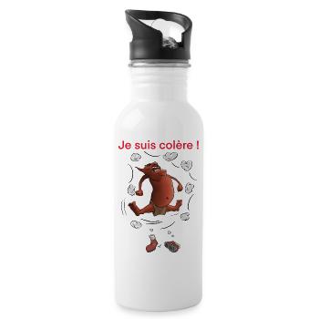 Grosse colère - Gourde avec paille intégrée - blanc - Droite