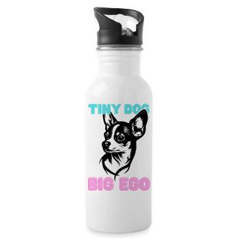 Chihuahua - Small Dog, Big Pride Funny - Water bottle with straw - white - Right