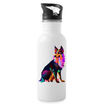 German Shepherd Dog Dog Owner Dogs Dog Owner Dog - Water bottle with straw - white - Right