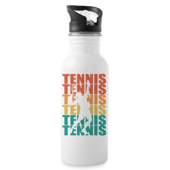 Tennis Sport Tennismatch Spruch - Trinkflasche mit integriertem Trinkhalm - Weiß - Rechts