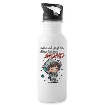 kleiner Astronaut - Trinkflasche mit integriertem Trinkhalm - Weiß - Rechts
