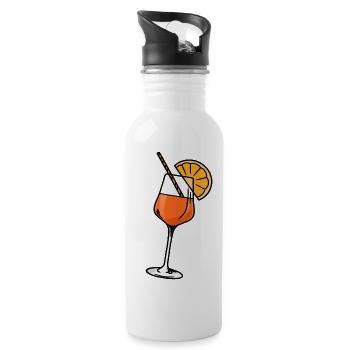 Apéritif Cocktail Aperoli Verre - Gourde avec paille intégrée - blanc - Droite