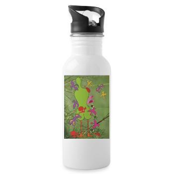 Summer desire to live - Water bottle with straw - white - Right