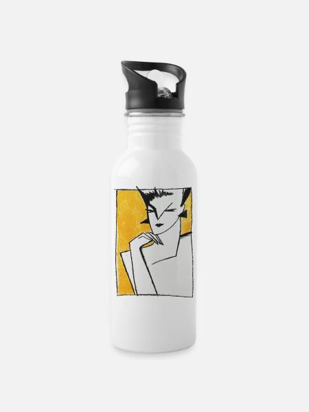 SHE - Trinkflasche mit integriertem Trinkhalm - Weiß