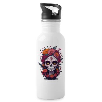 La Catrina 11 - Gourde avec paille intégrée - blanc - Droite
