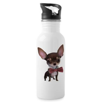 Chiens Chihuahua Chien Chihuahua Chihuahua Puppy Dog Propriétaires - Gourde avec paille intégrée - blanc - Droite