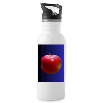 Apfel - Trinkflasche mit integriertem Trinkhalm - Weiß - Rechts