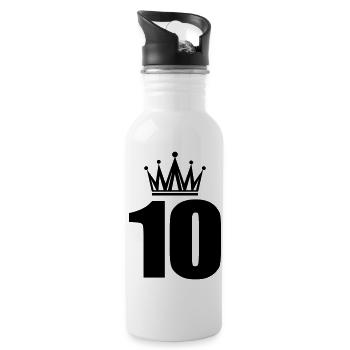 10 - Trinkflasche mit integriertem Trinkhalm - Weiß - Rechts