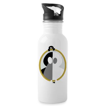 Spiegeltintenflecken - Trinkflasche mit integriertem Trinkhalm - Weiß - Rechts