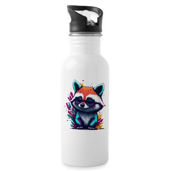 Racoon 1 - Trinkflasche mit integriertem Trinkhalm - Weiß - Rechts