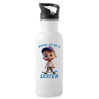 Born To Be A Skater (Boy) - Water bottle with straw - white - Right
