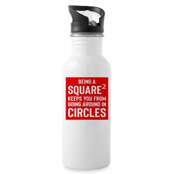 Square Streetwear: Fun & Clear Statement - Gourde avec paille intégrée - blanc - Droite
