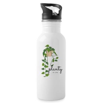 planty of love - Trinkflasche mit integriertem Trinkhalm - Weiß - Rechts