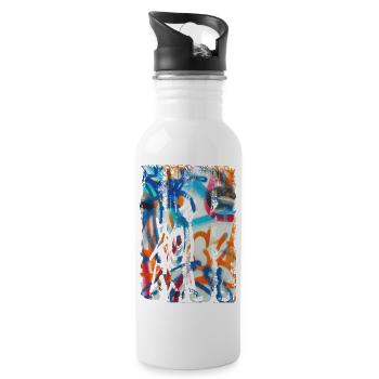 Graffiti style Splash hip hop couleurs peintre couleur - Gourde avec paille intégrée - blanc - Droite