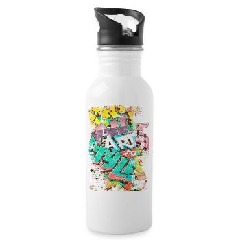 Graffiti style Splash hip hop colors painter color - Water bottle with straw - white - Right