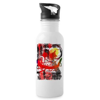 Graffiti style Splash hip hop couleurs peintre couleur - Gourde avec paille intégrée - blanc - Droite