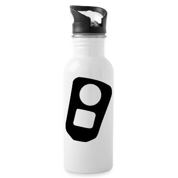 Dosenlasche Dosenöffner Lasche Dose - Trinkflasche mit integriertem Trinkhalm - Weiß - Rechts