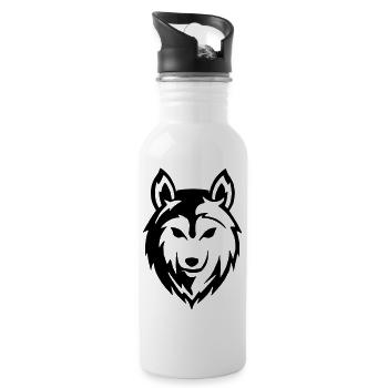 The wolf - Water bottle with straw - white - Right