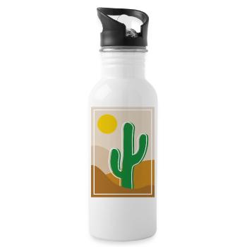 Cactus in the desert - Water bottle with straw - white - Right