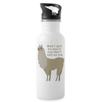 Wildtiere - Trinkflasche mit integriertem Trinkhalm - Weiß - Rechts