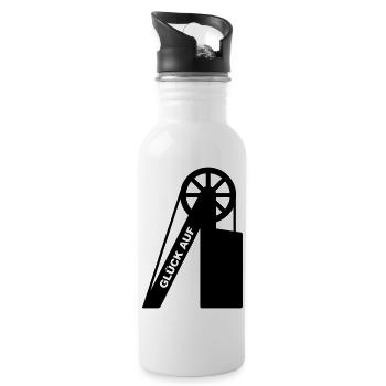 Luck on the winding tower - Water bottle with straw - white - Right