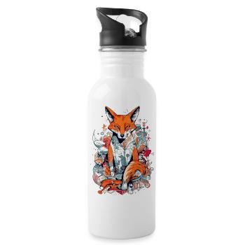 Master Fox - Gourde avec paille intégrée - blanc - Droite