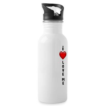 I Love Me - T-Shirt - Trinkflasche mit integriertem Trinkhalm - Weiß - Rechts