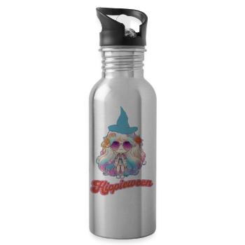 hippie witch - Water bottle with straw - silver - Right