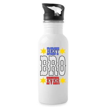 Best brother ever - Water bottle with straw - white - Right