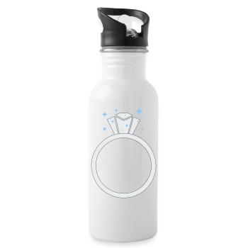 Diamant Ehering - Trinkflasche mit integriertem Trinkhalm - Weiß - Rechts