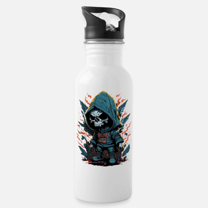 Geist - Trinkflasche mit integriertem Trinkhalm - Weiß