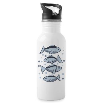 Pisces - Water bottle with straw - white - Right