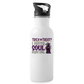 Lustiger Sensenmann-liebhaber Halloween Horror - Trinkflasche mit integriertem Trinkhalm - Weiß - Rechts