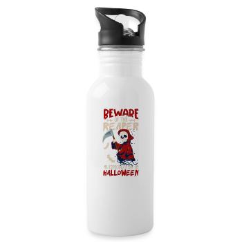 Funny Grim Reaper Lover Halloween Horror - Water bottle with straw - white - Right