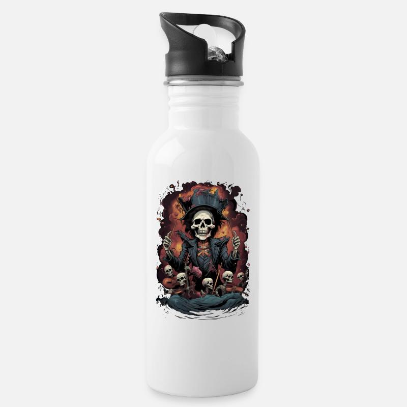 Dirigent - Trinkflasche mit integriertem Trinkhalm - Weiß