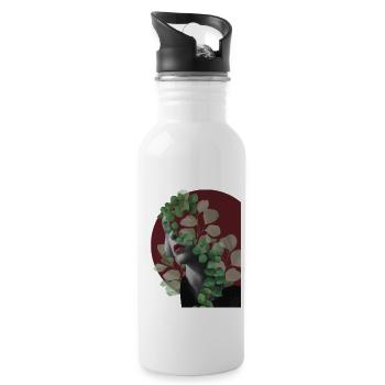 Abstrakte Frau - Trinkflasche mit integriertem Trinkhalm - Weiß - Rechts