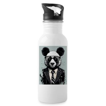 Panda costume smoking panda géant - Gourde avec paille intégrée - blanc - Droite