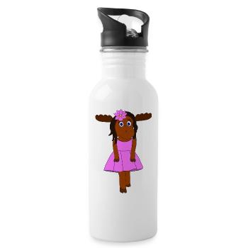 Emilia - Trinkflasche mit integriertem Trinkhalm - Weiß - Rechts
