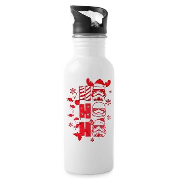 Weihnachten Weihnachtsmann Weihnachtsmann ungezogene Feiertage Winter - Trinkflasche mit integriertem Trinkhalm - Weiß - Rechts